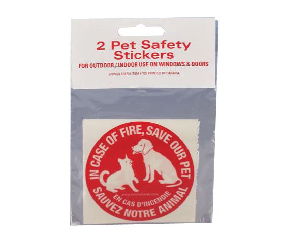 Collants "en cas d'incendie, sauvez mon animal" - paquet de 2