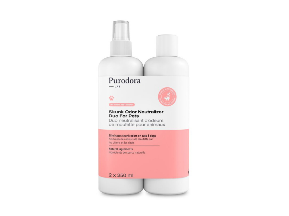 Duo neutralisants d'odeurs de moufette pour animaux