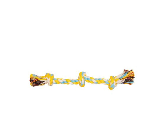 Bud'z - corde avec 3 noeuds - bleu ciel et jaune