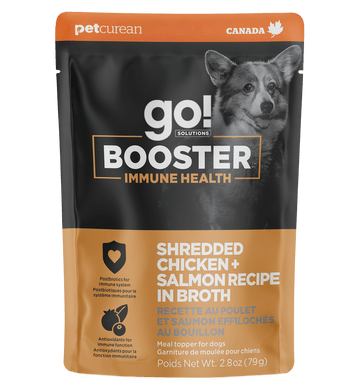 Go! booster pour chien système immunitaire poulet et saumon effiloché au bouillon