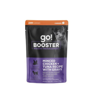 Go! booster pour chats, contrôle du poids poulet et thon hachés avec sauce