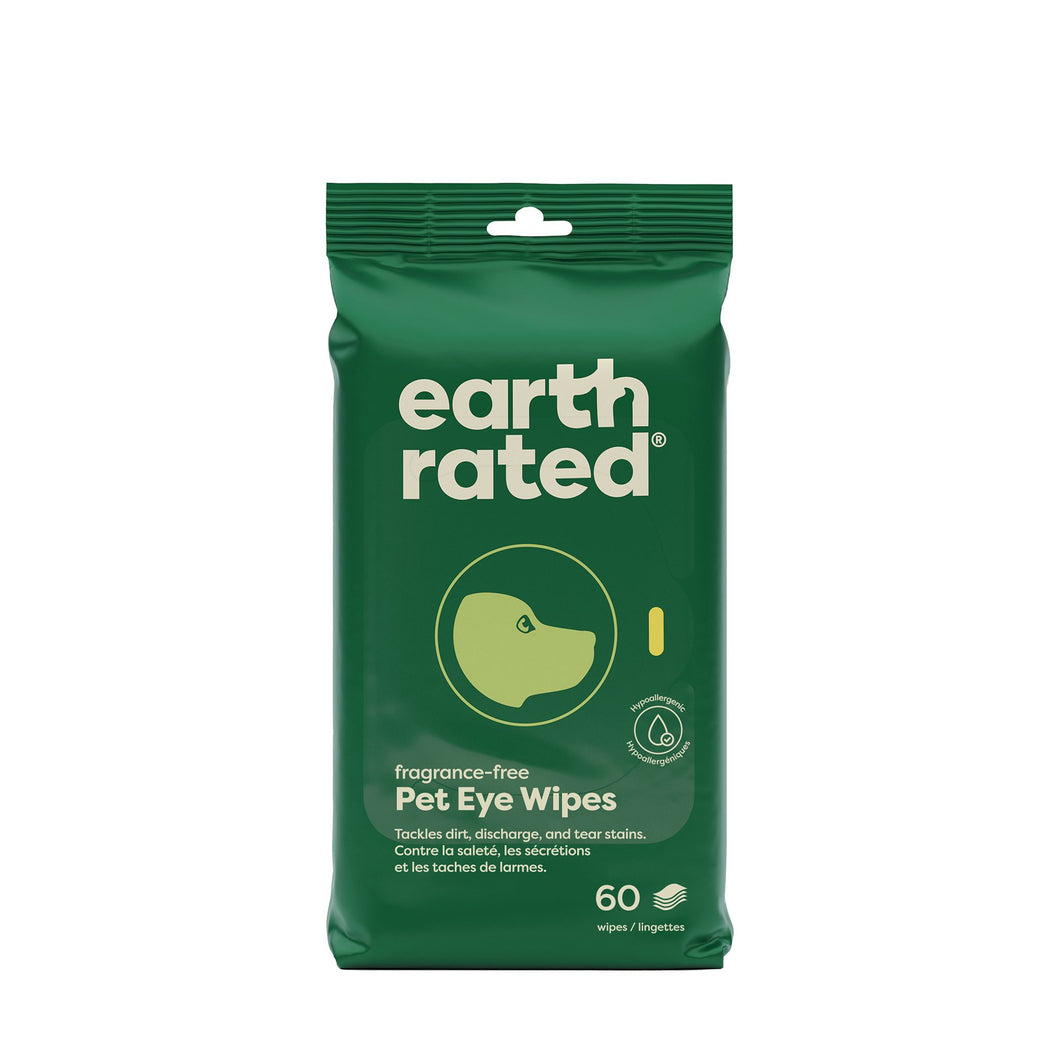 Earth Rated - 60 Lingettes pour les yeux - Sans odeur