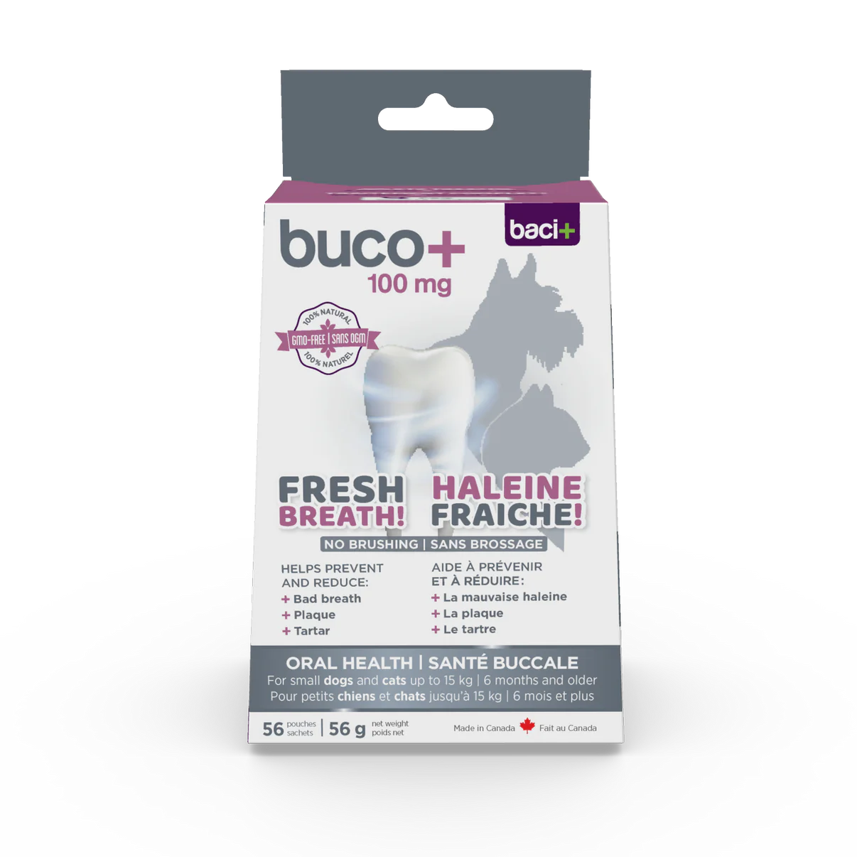 buco+ soins dentaires chiens et chats 56 sachets